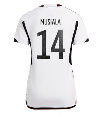 Niemcy Jamal Musiala #14 Koszulka Podstawowych Kobiety MŚ 2022 Krótki Rękaw